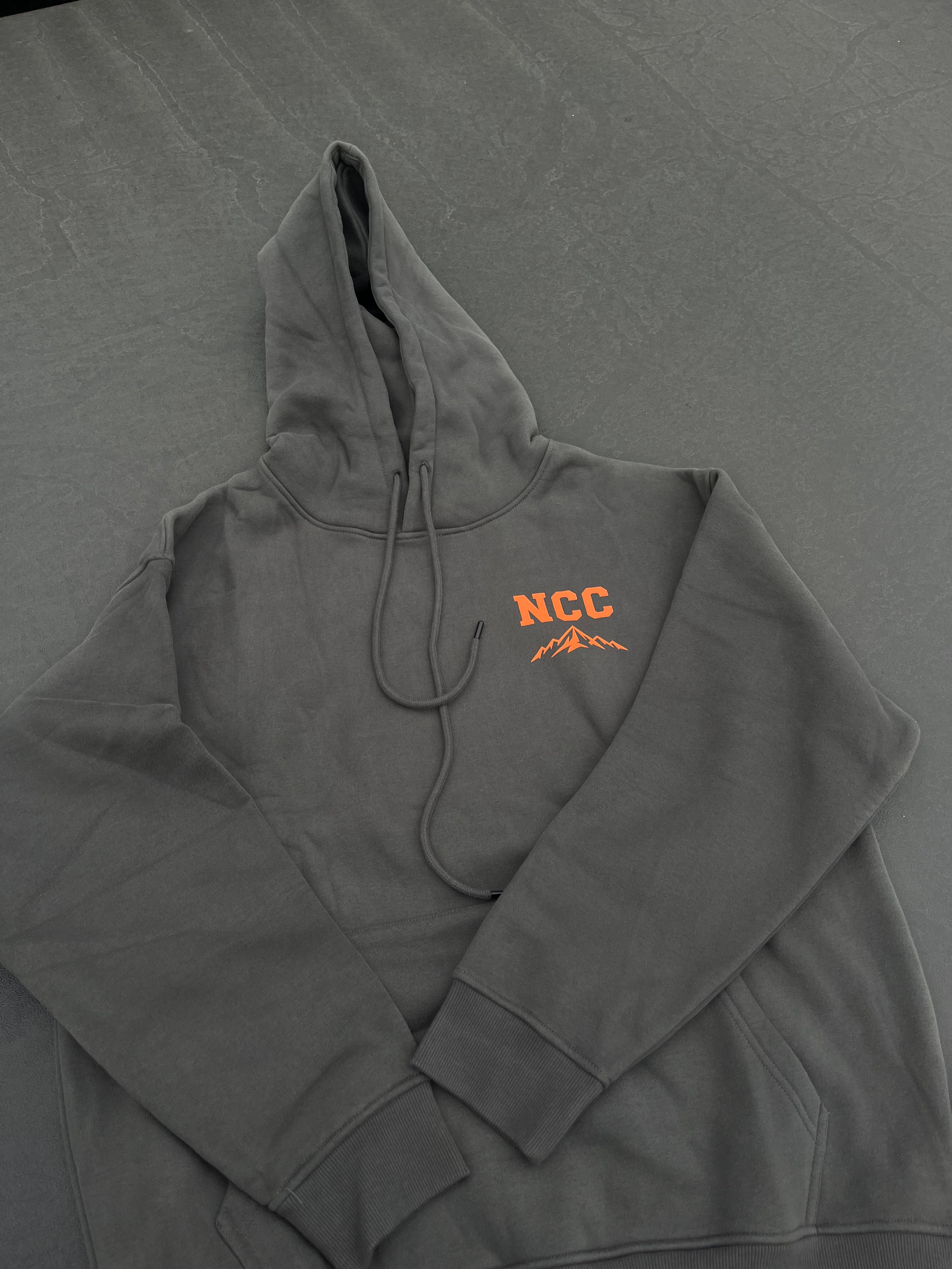 The First Cast Hoodie — Charcoal Grey & Blaze Orange